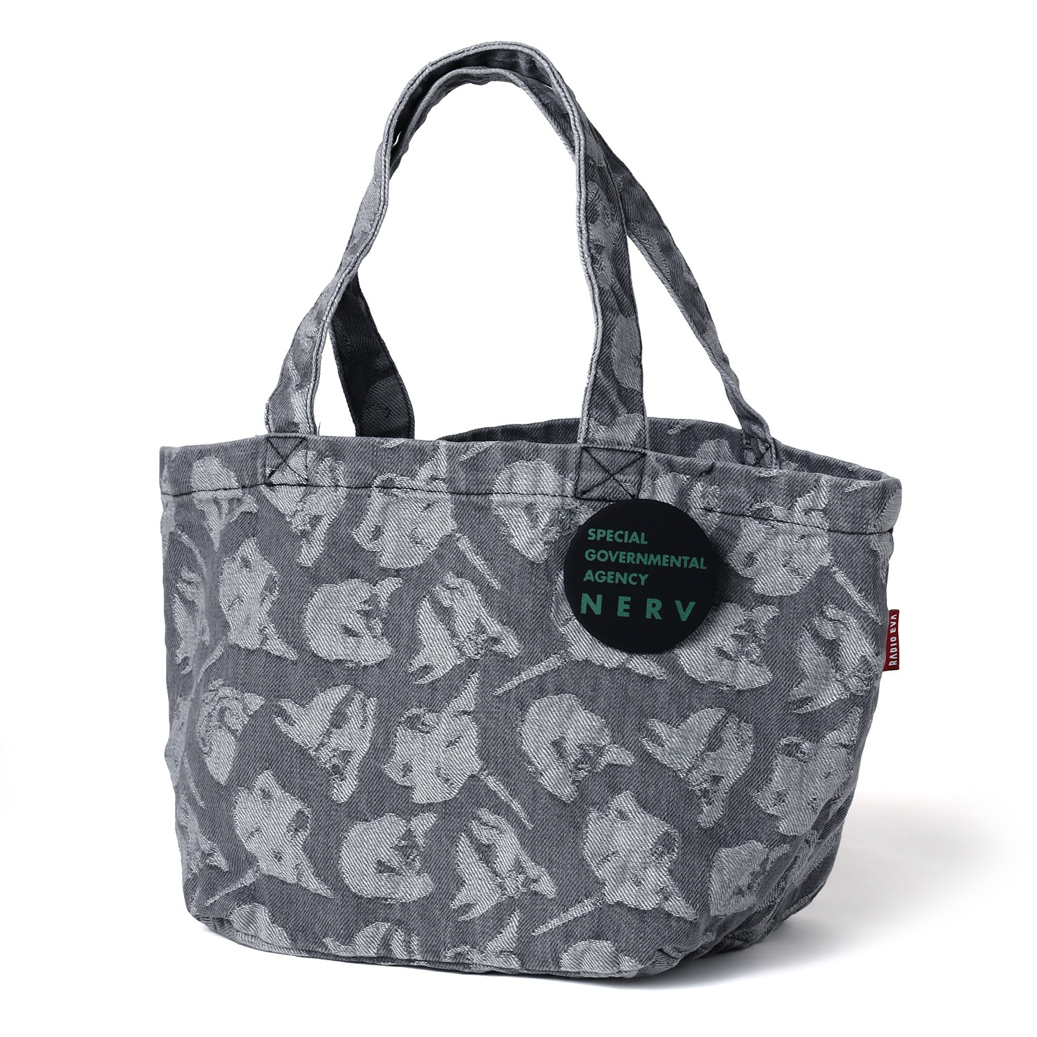 EVANGELION MONOGRAM JACQUARD DENIM LUNCH BAG (BLACK)