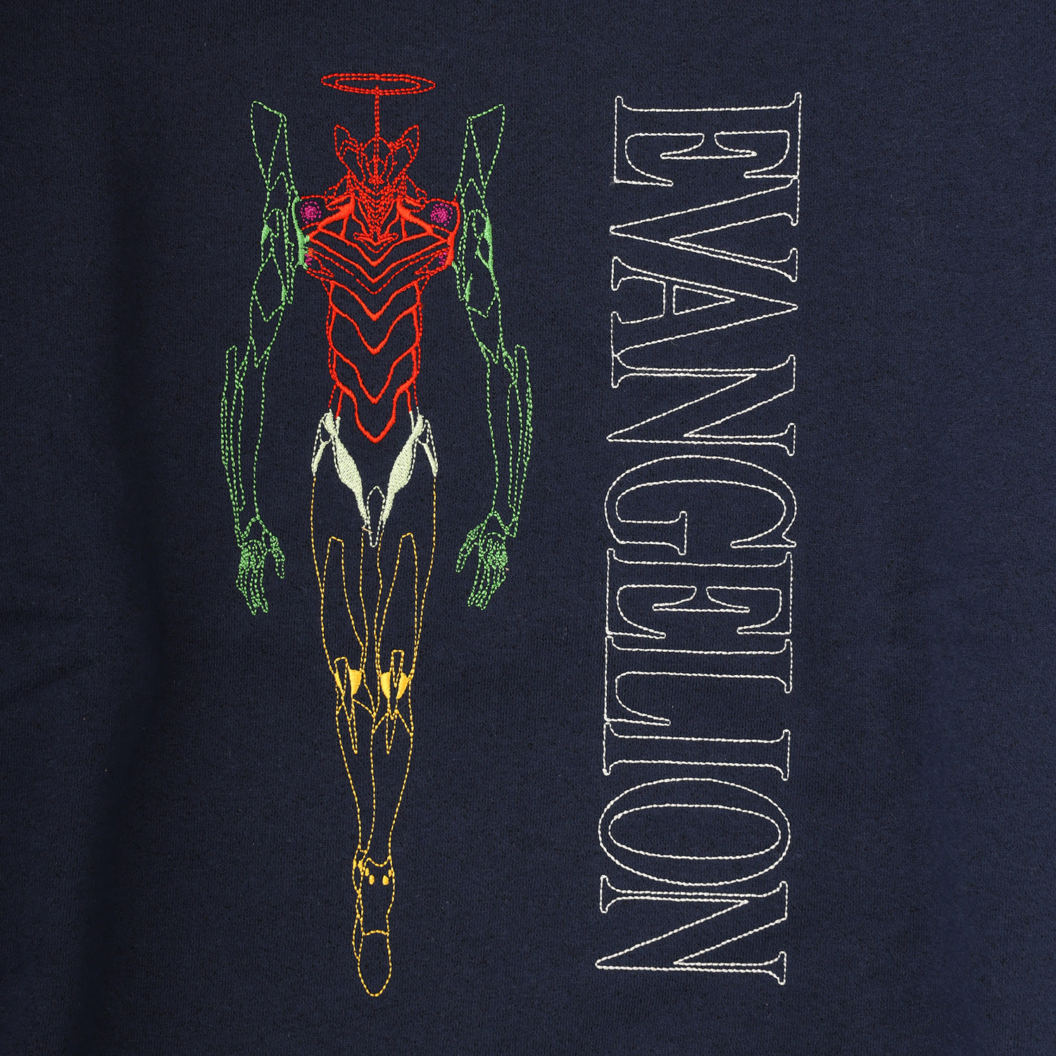 EVANGELION CREW NECK SWEAT by FRUIT OF THE LOOM（NAVY）