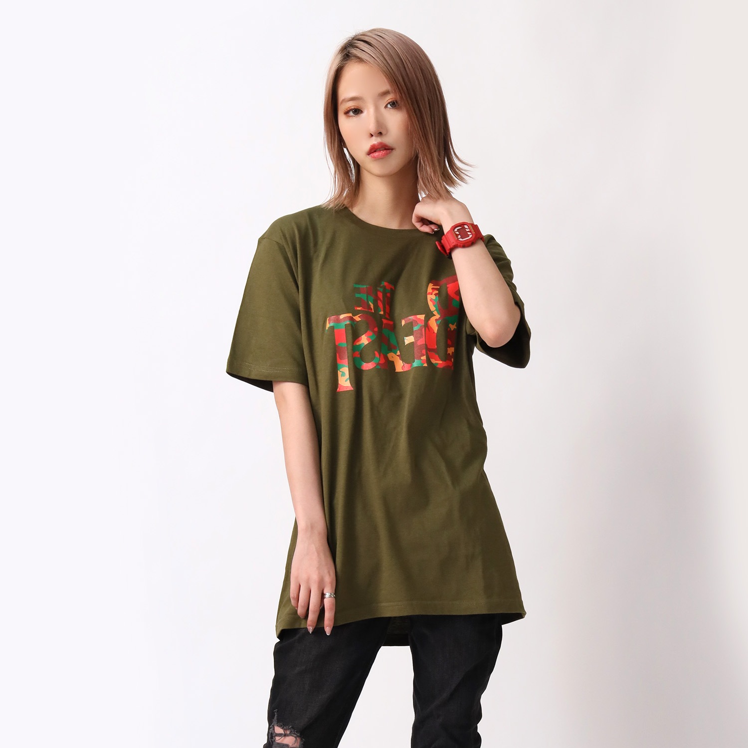 THE BEAST T-Shirt (EVA-02(OLIVE))