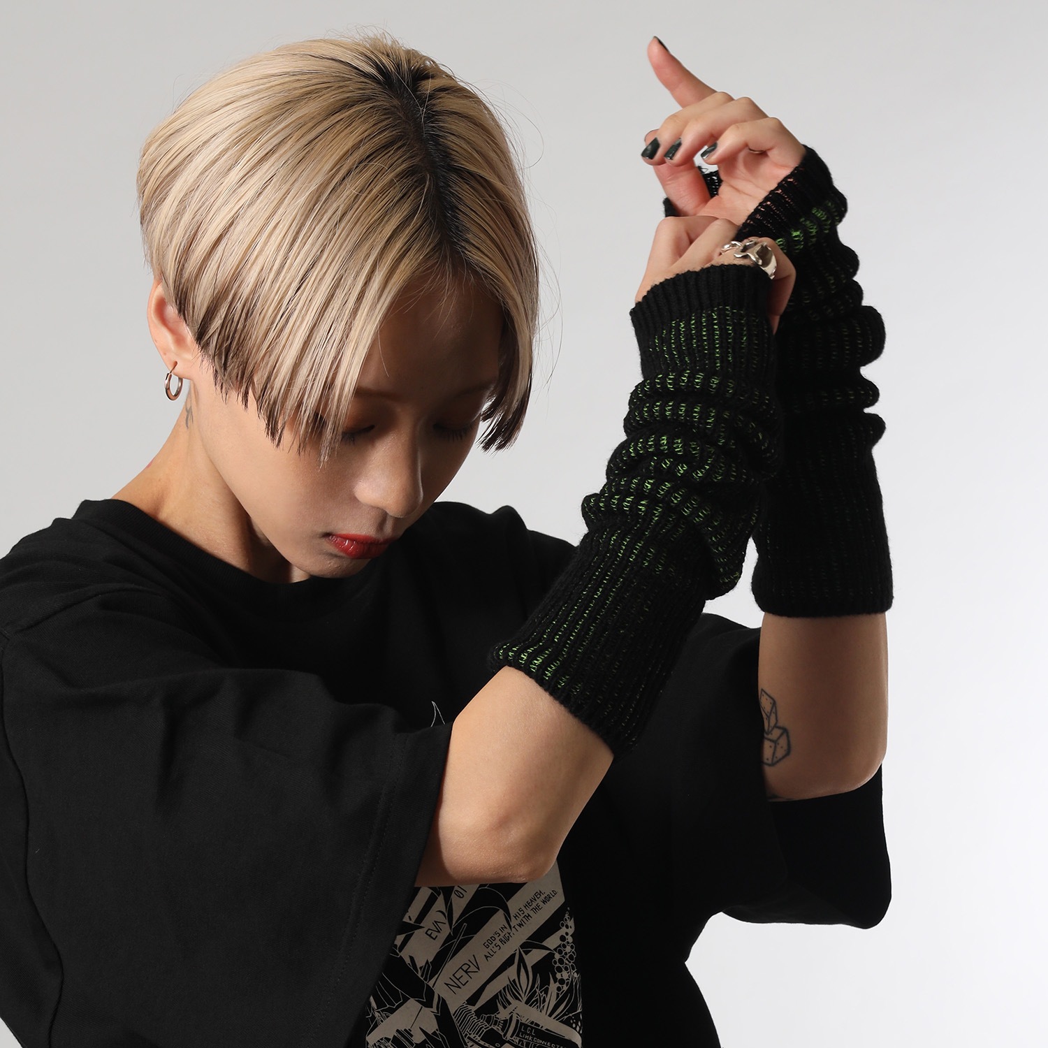 EVA-01 Rib Arm Warmers (GREEN)