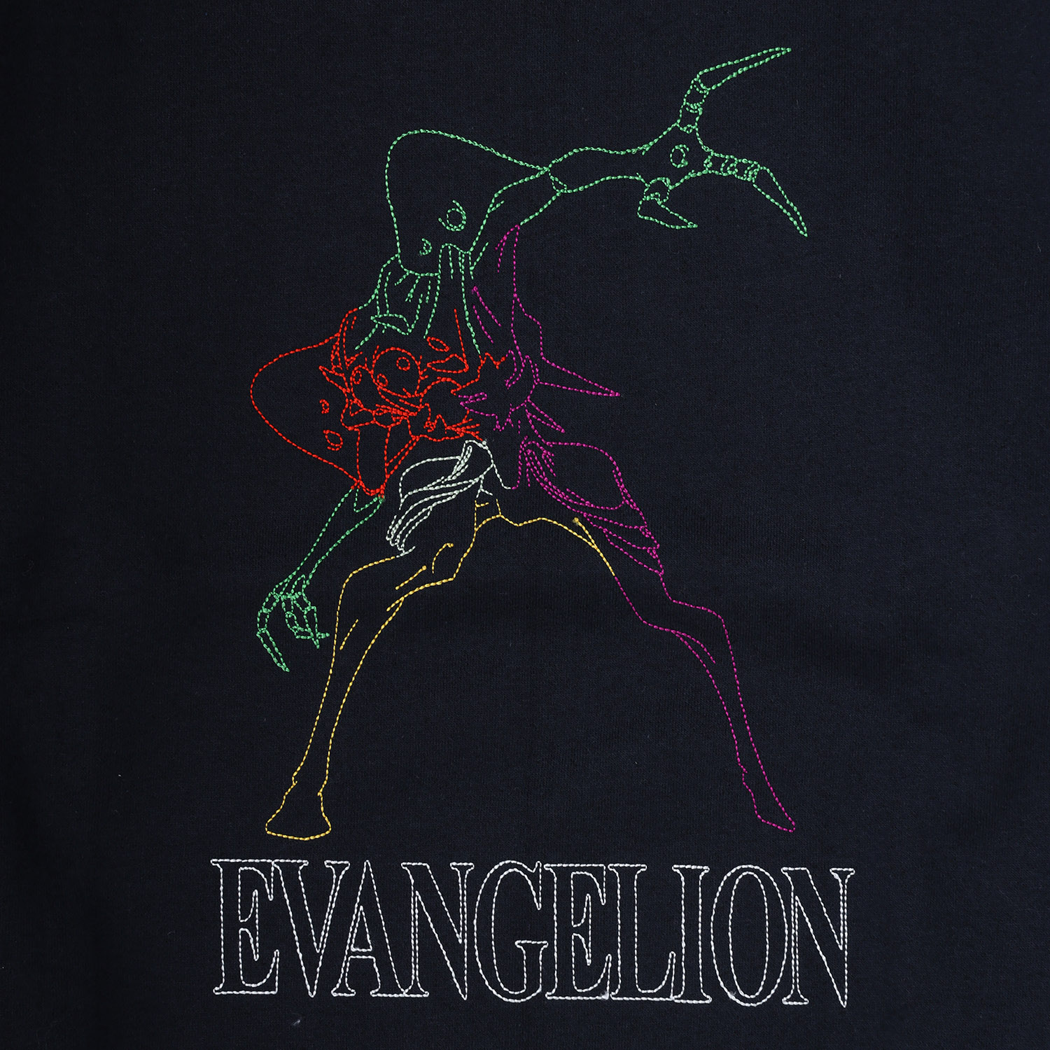 EVANGELION CREW NECK SWEAT by FRUIT OF THE LOOM（BLACK）