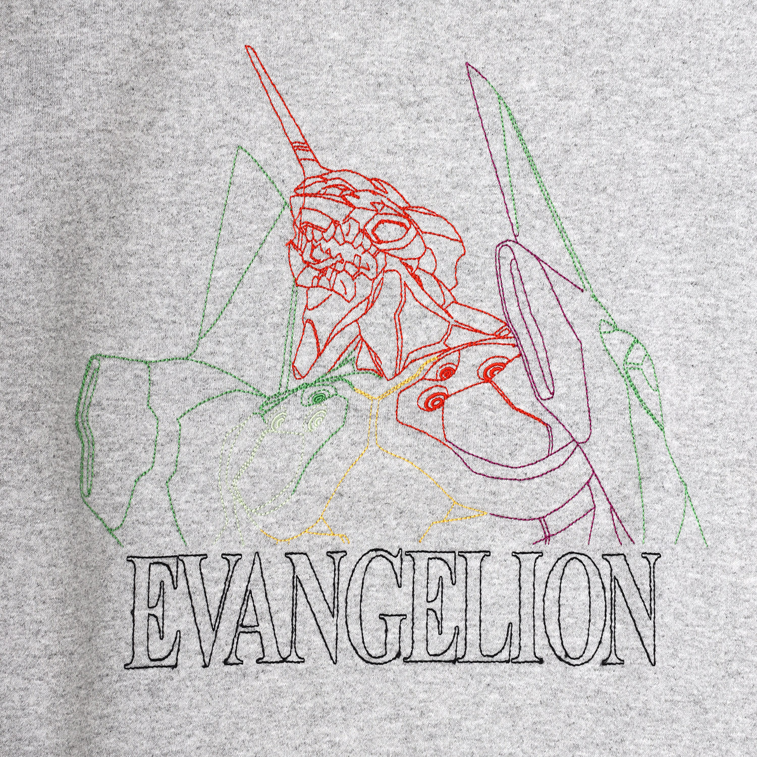 EVANGELION CREW NECK SWEAT by FRUIT OF THE LOOM（GRAY）