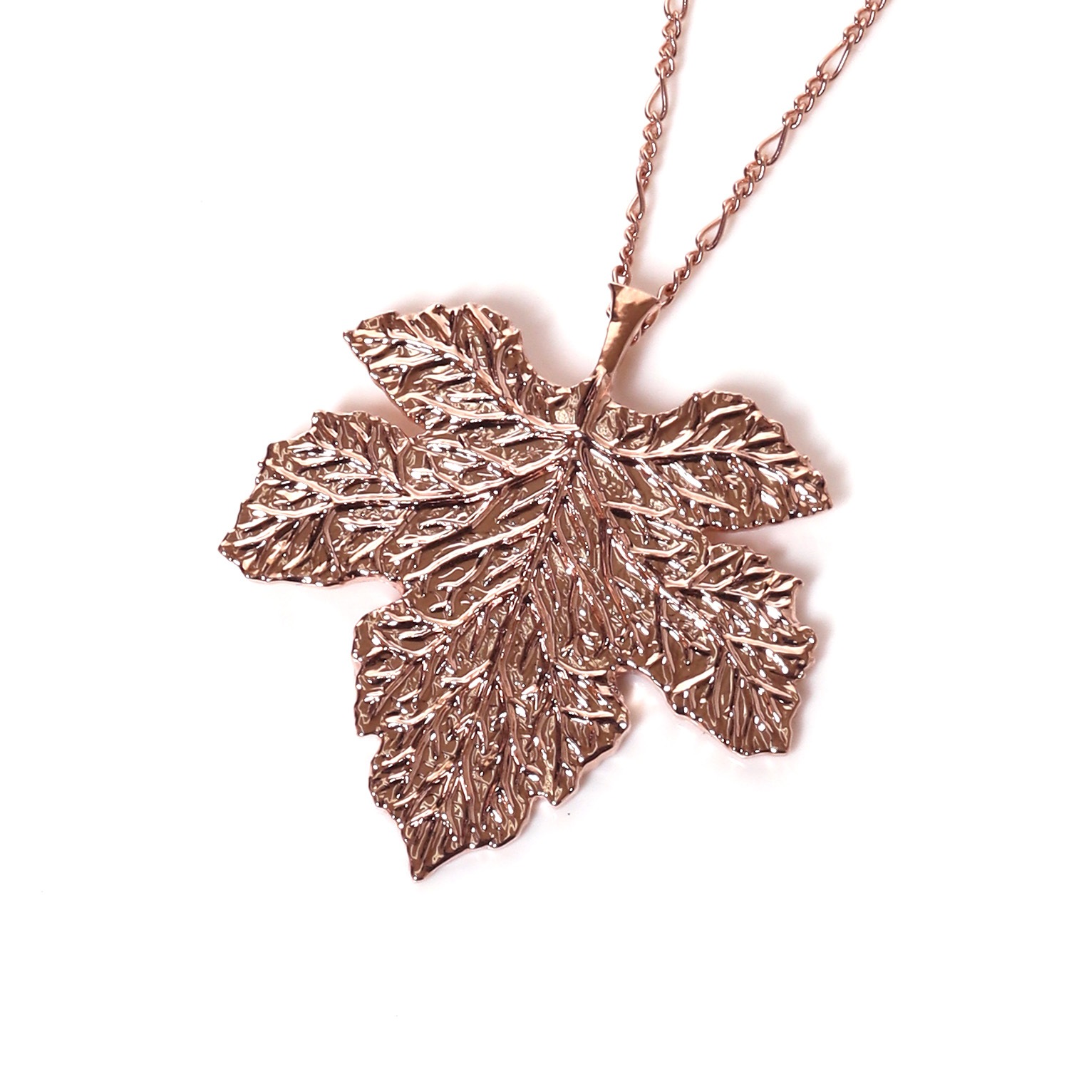 NERV Fig Leaf Necklace by Ayler (PINK GOLD)