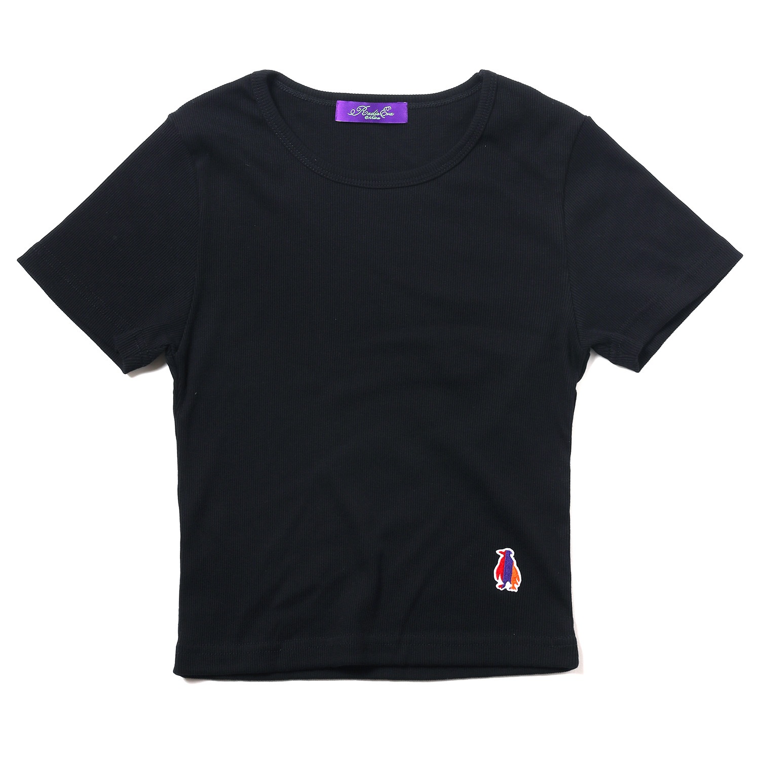 Rib Crop T-Shirt (BLACK)
