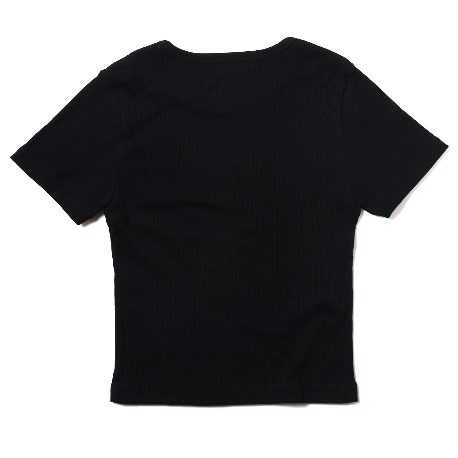 Rib Crop T-Shirt (BLACK)