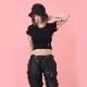 Rib Crop T-Shirt (BLACK)