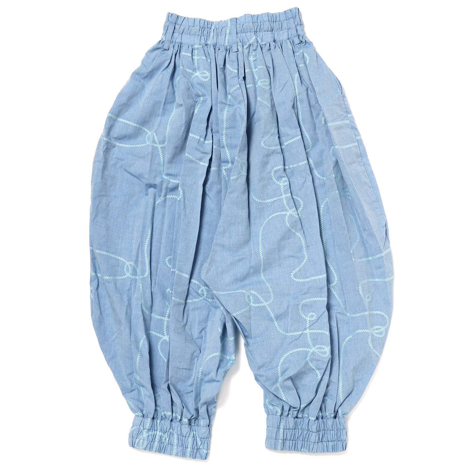 円環 rope jacquard many many gather pants by 01u10 (BLUE(SHINJI))