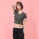 Rib Crop T-Shirt (OLIVE)