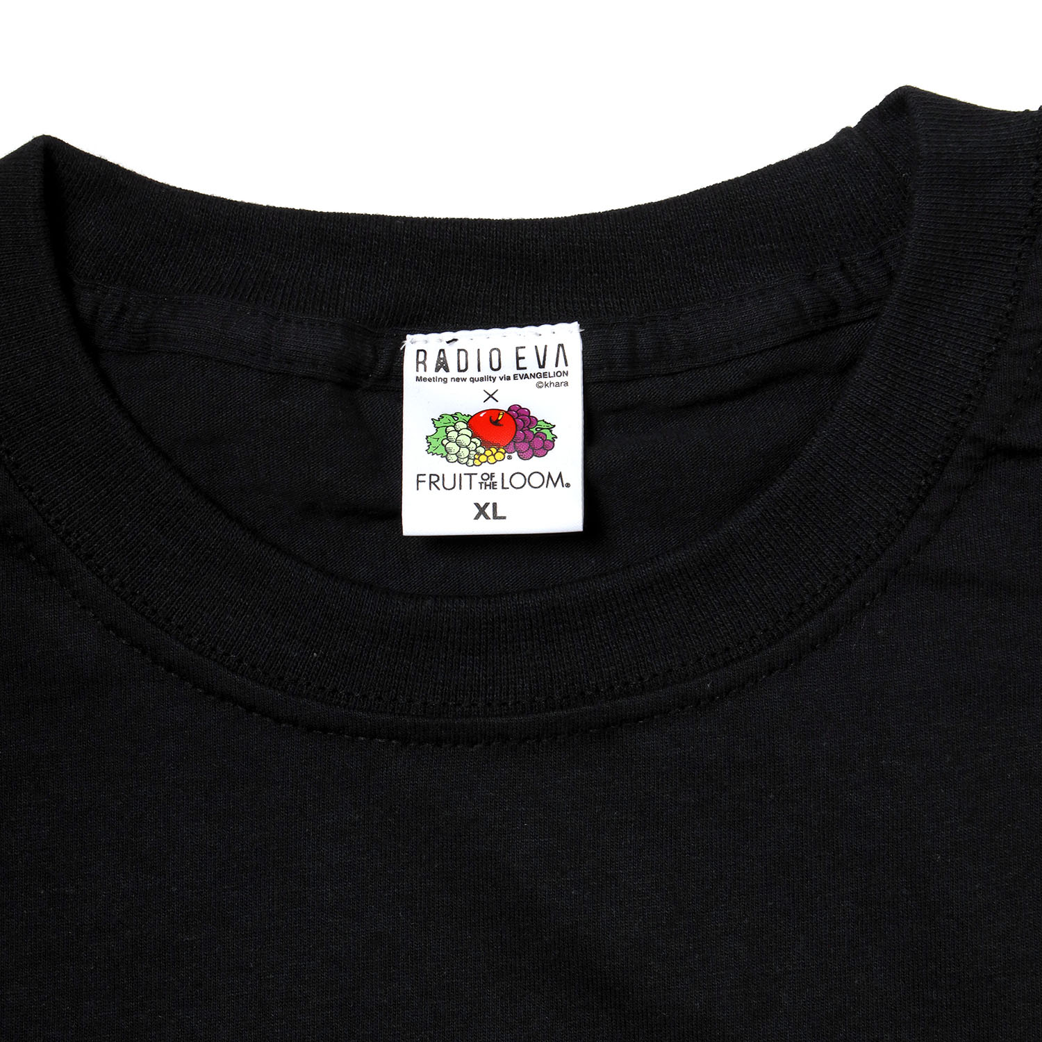 EVANGELION Fruit T-Shirt by FRUIT OF THE LOOM (BLACK)