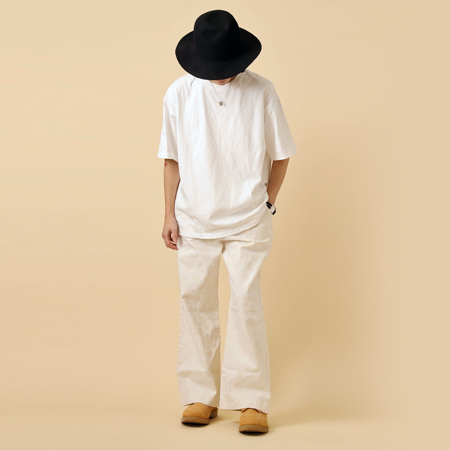 EVANGELION MONOGRAM JACQUARD DENIM PANTS (INDIGO)