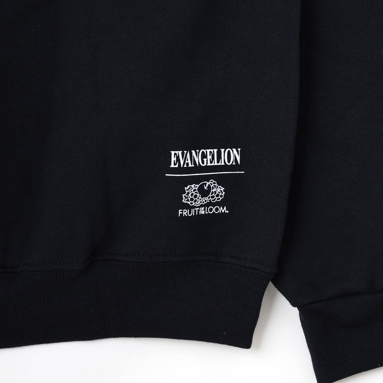 EVANGELION LOGO HOODIE by FRUIT OF THE LOOM（BLACK）
