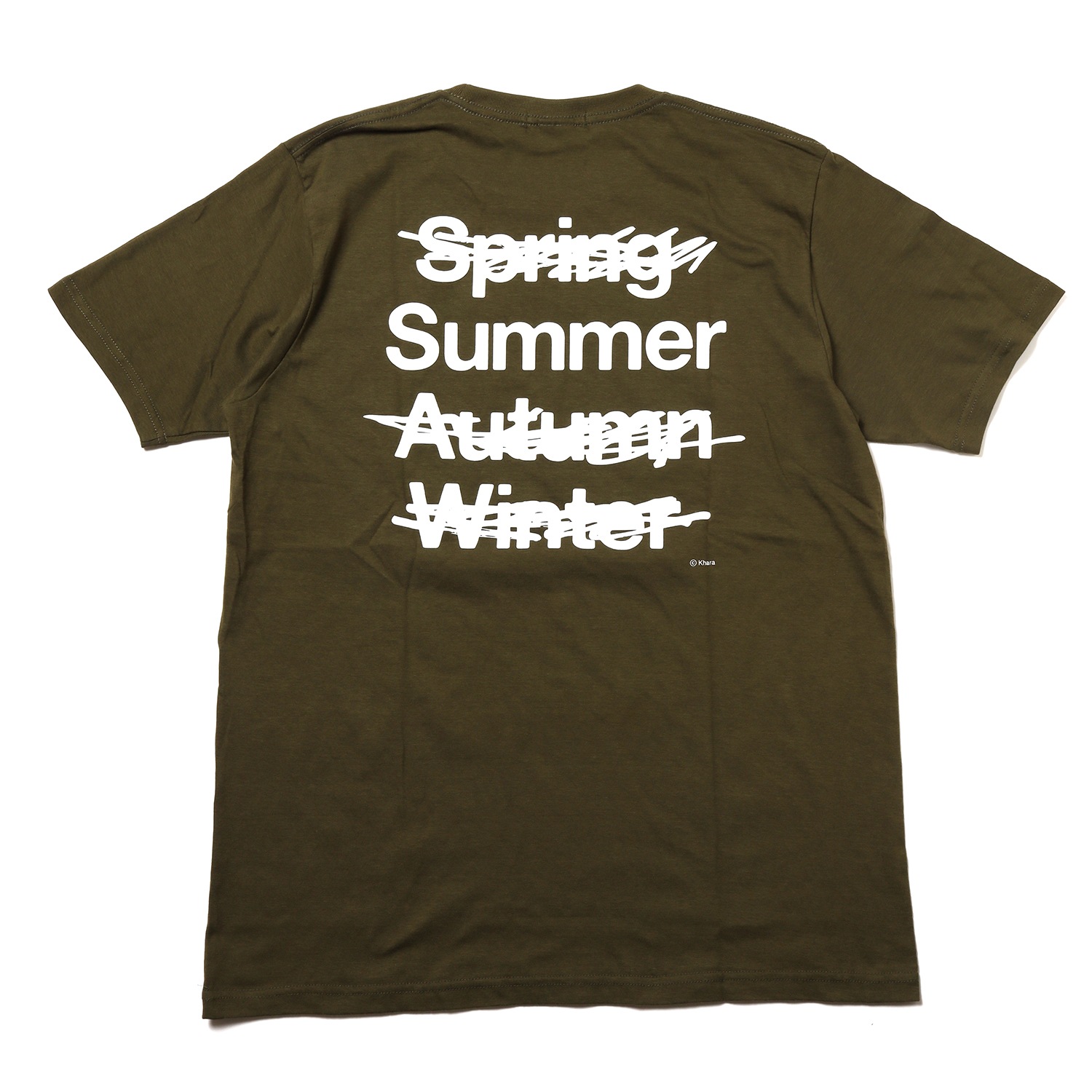 NEW ONLY SUMMER T-Shirt (OLIVE×WHITE)