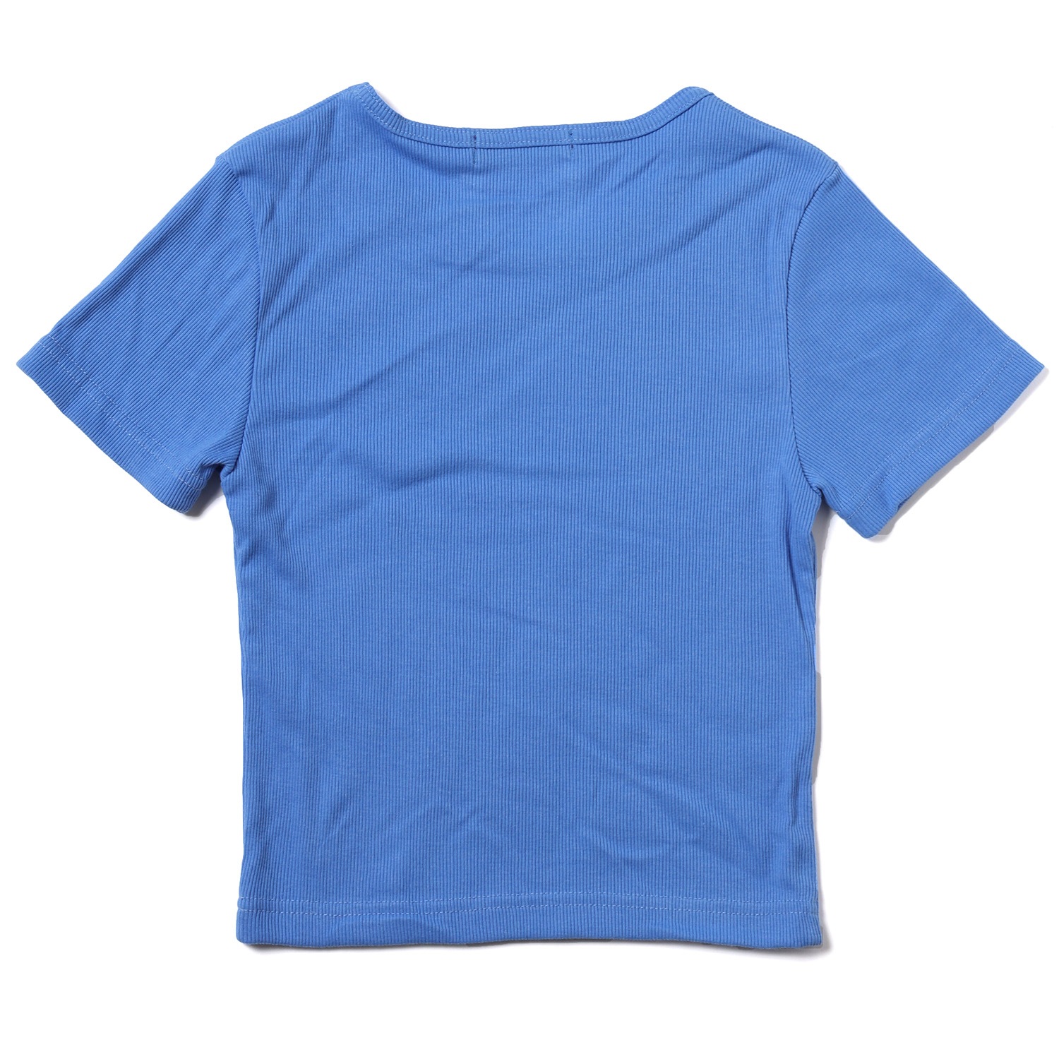Rib Crop T-Shirt (BLUE)