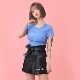 Rib Crop T-Shirt (BLUE)