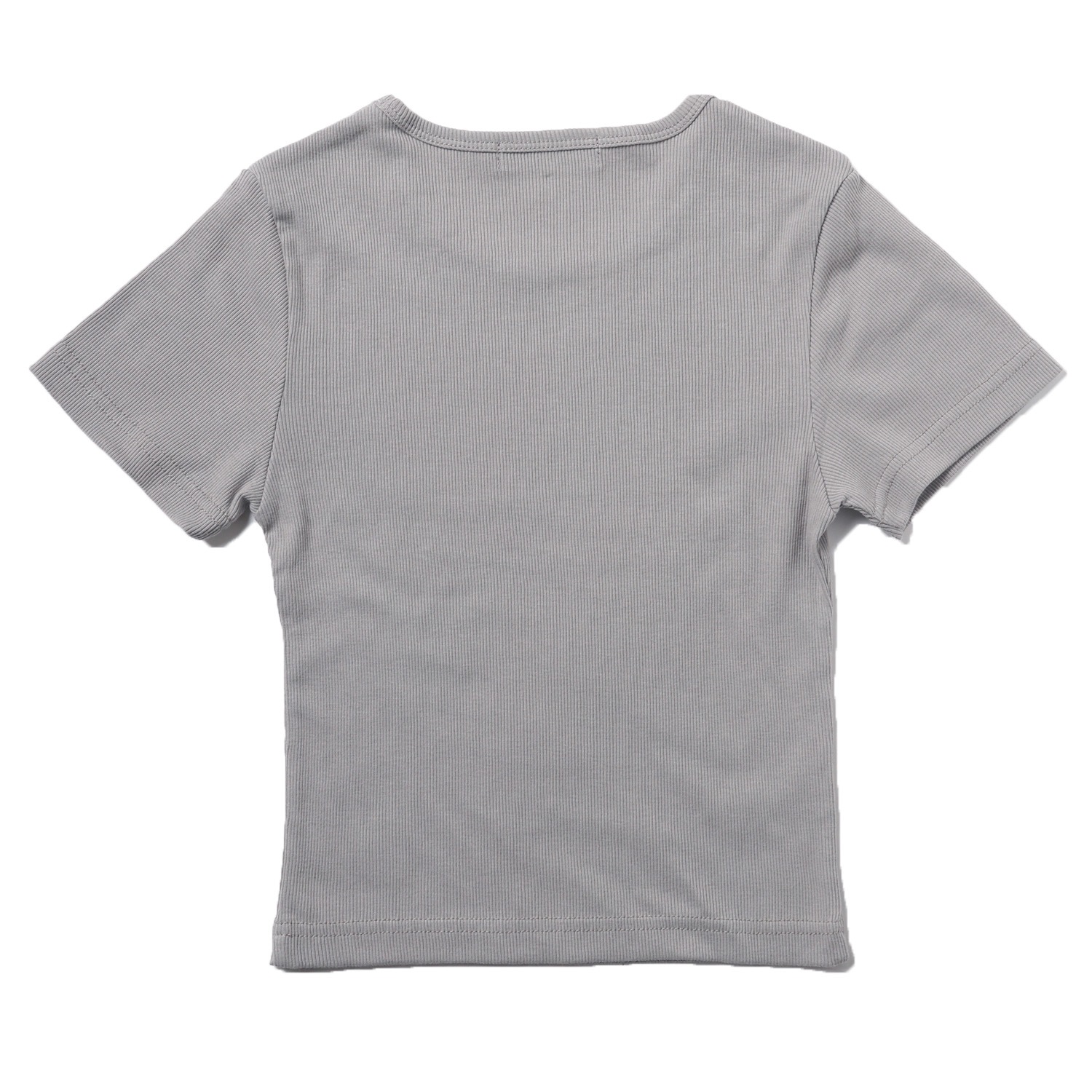 Rib Crop T-Shirt (GRAY)