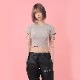 Rib Crop T-Shirt (GRAY)