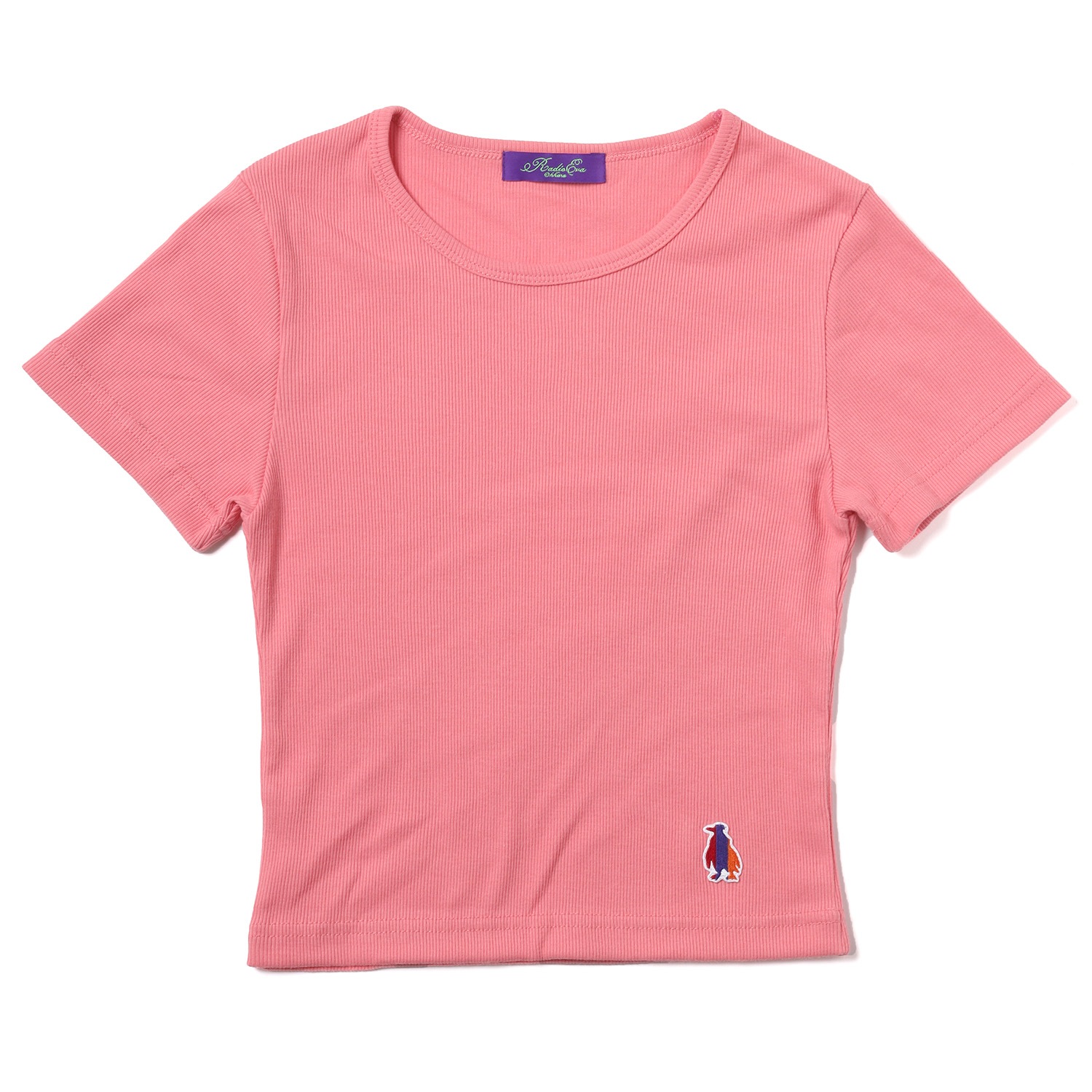 Rib Crop T-Shirt (PINK)
