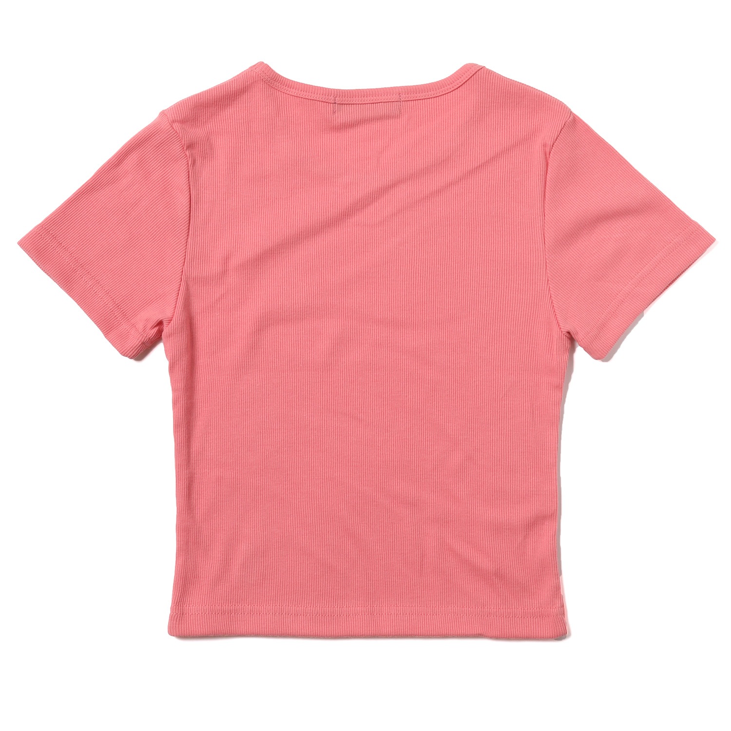Rib Crop T-Shirt (PINK)