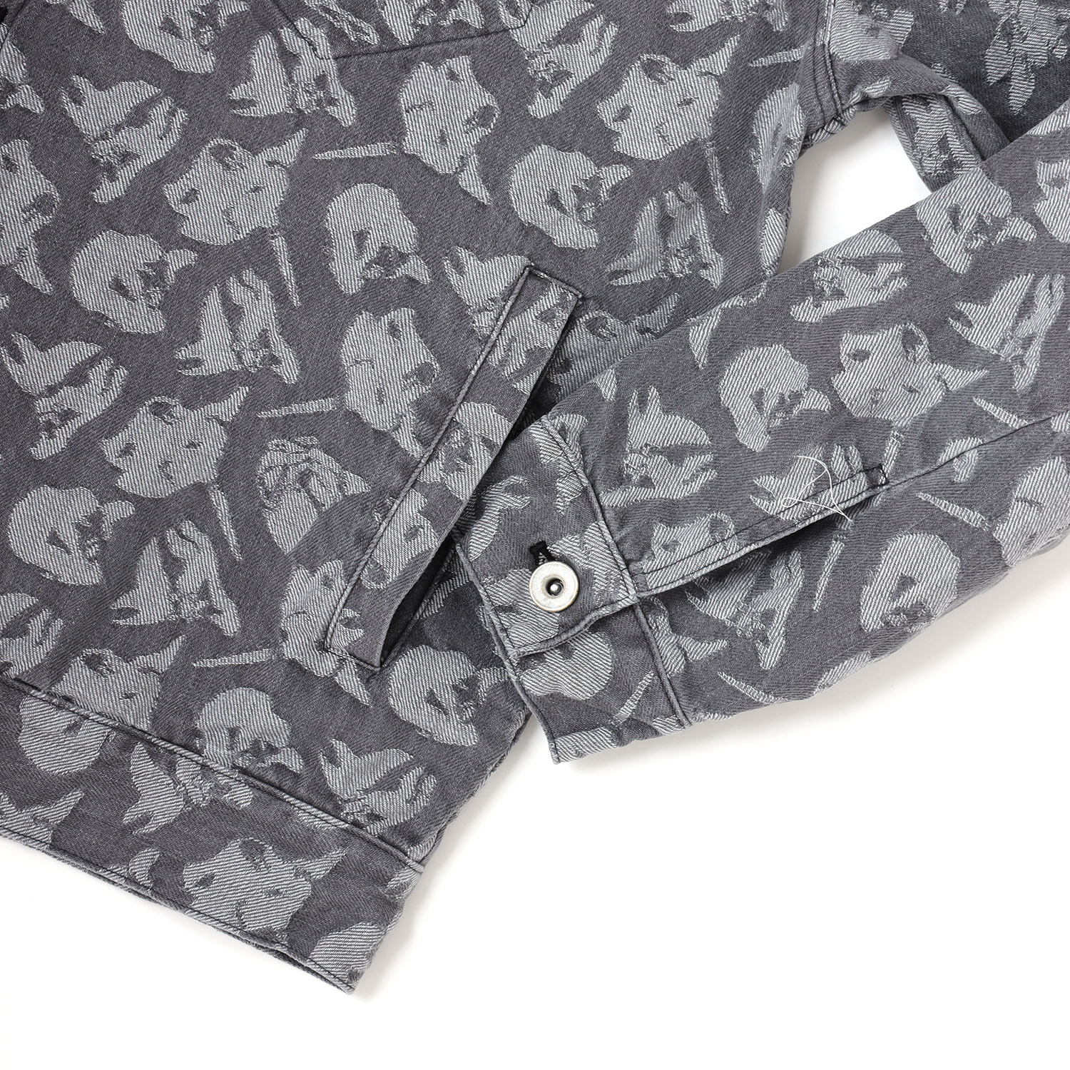 EVANGELION MONOGRAM JACQUARD DENIM TRUCKER JACKET（BLACK）