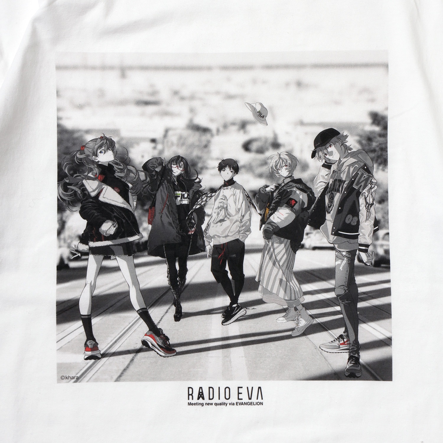 RADIO EVA Illustration T-Shirt (Mai Yoneyama) (WHITE(MONO))