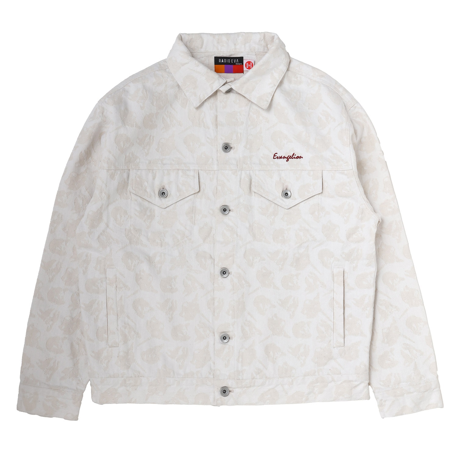 EVANGELION MONOGRAM JACQUARD DENIM TRUCKER JACKET（WHITE）