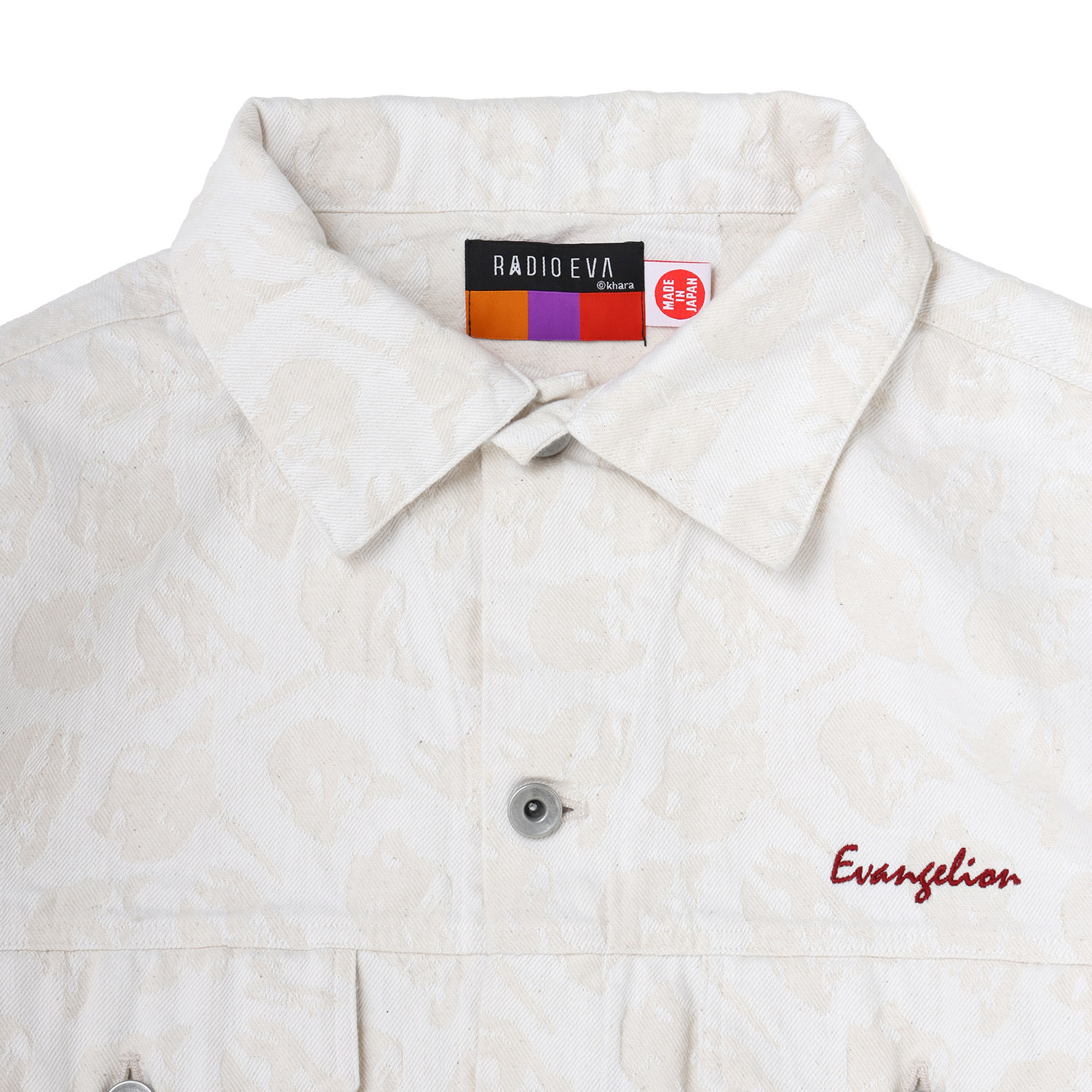 EVANGELION MONOGRAM JACQUARD DENIM TRUCKER JACKET（WHITE）