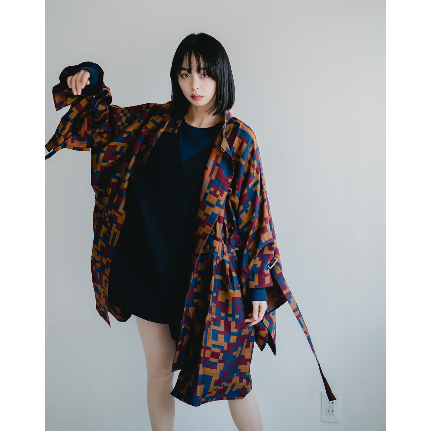 円環 cut & sewn long sleeve by 01u10 (NAVY(KAWORU))