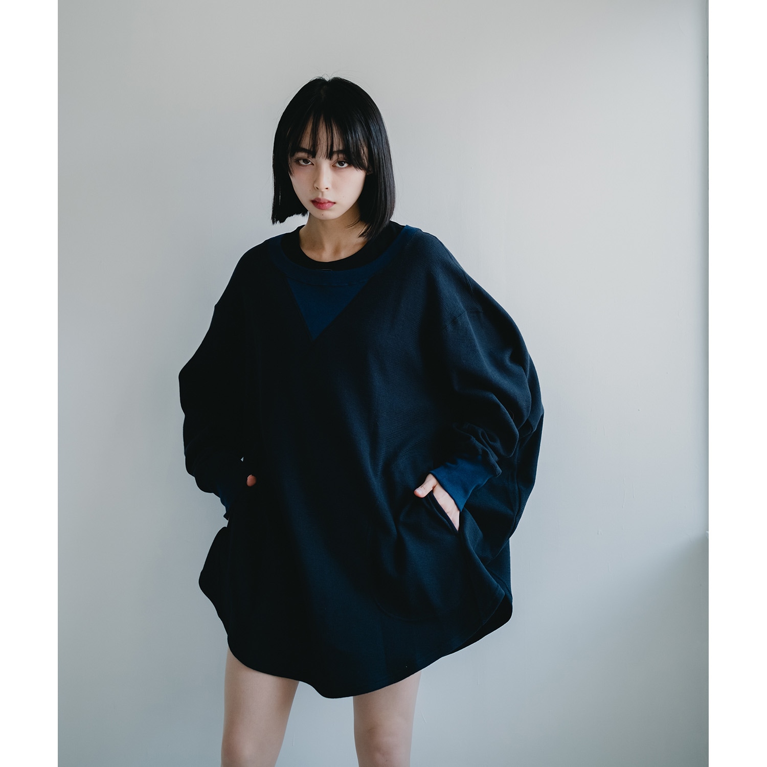 円環 cut & sewn long sleeve by 01u10 (NAVY(KAWORU))