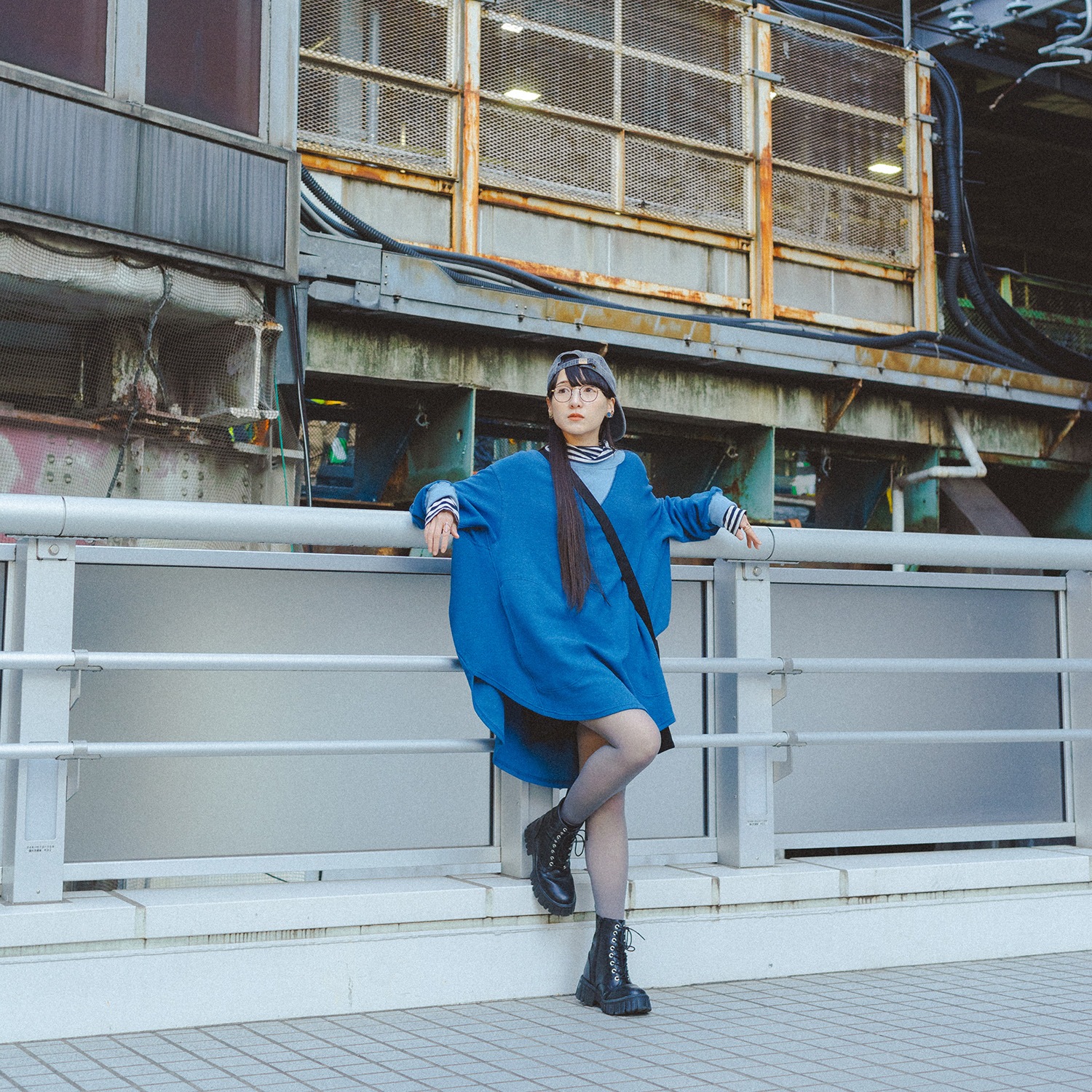 円環 cut & sewn long sleeve by 01u10 (NAVY(KAWORU))