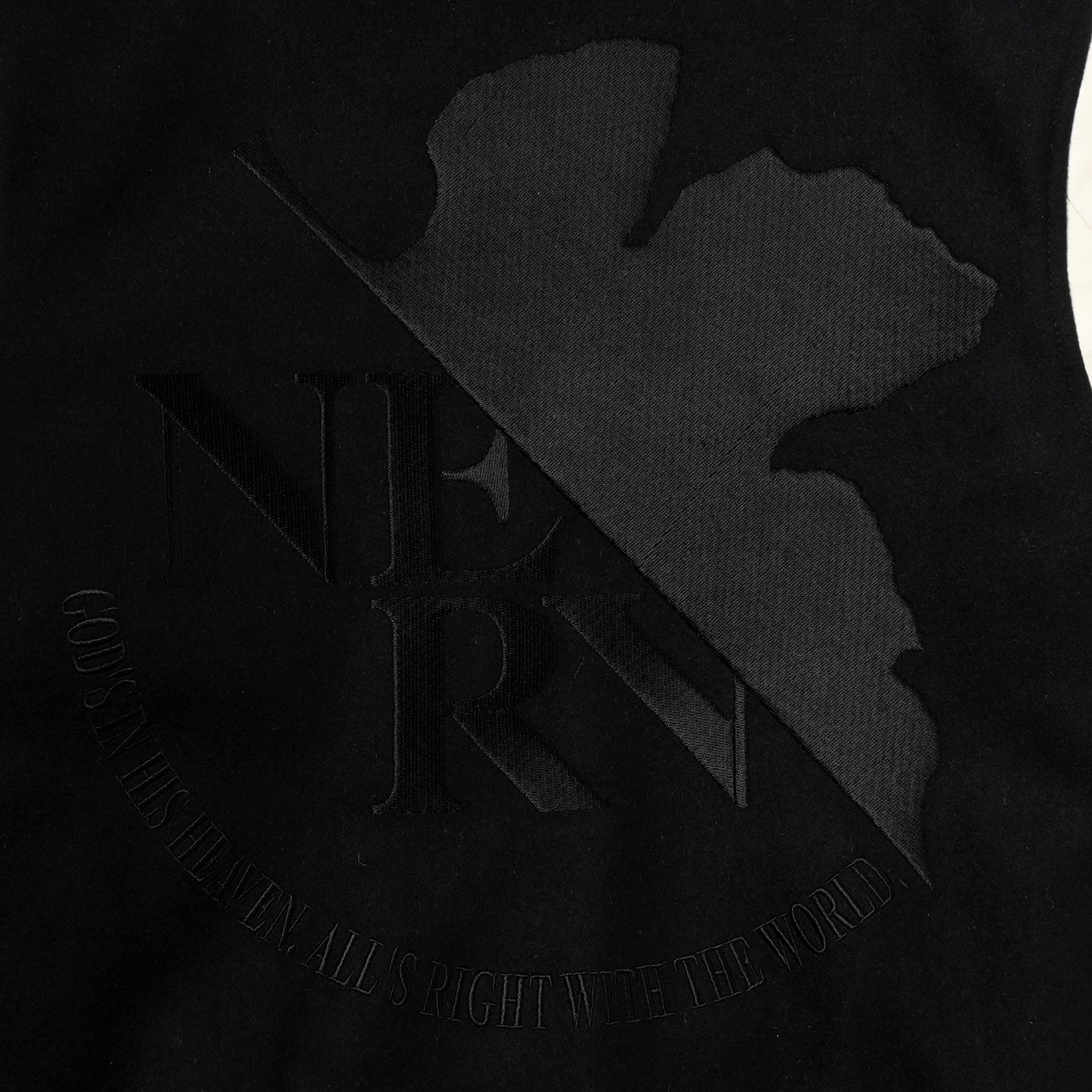 EVANGELION BASEBALL JACKET (BLACK×WHITE（NERV）)
