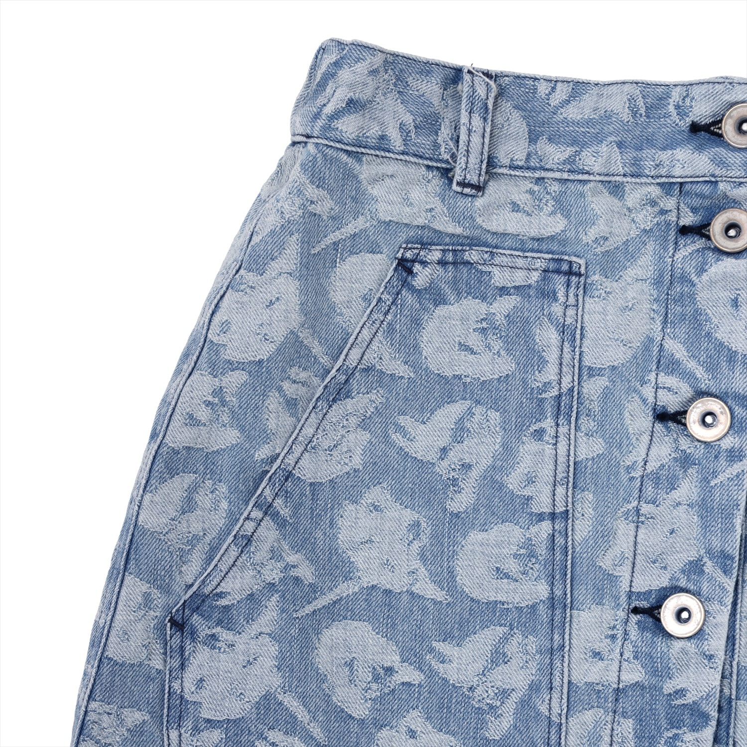 EVANGELION MONOGRAM JACQUARD DENIM SKIRT（BLUE）