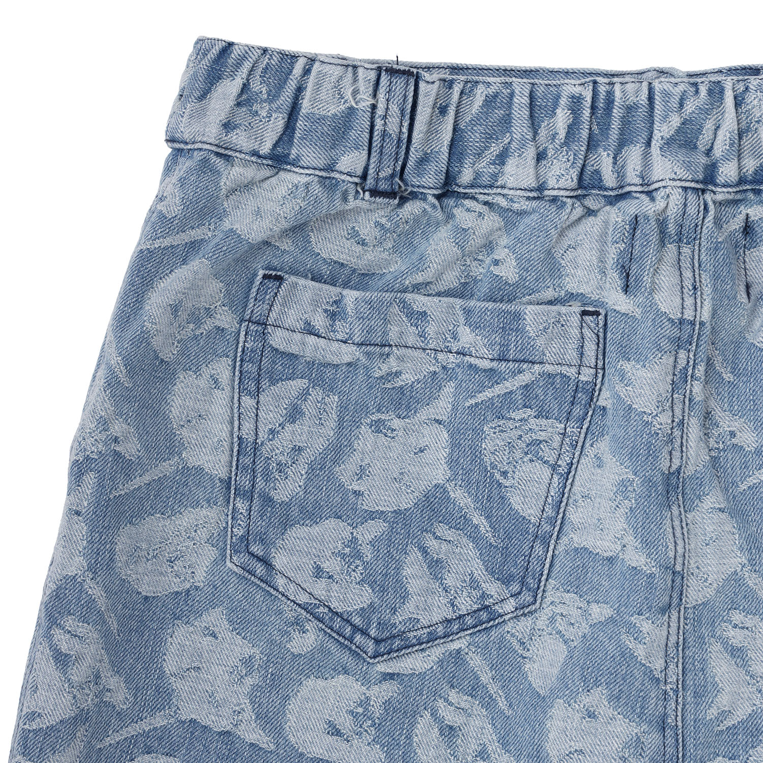 EVANGELION MONOGRAM JACQUARD DENIM SKIRT（BLUE）