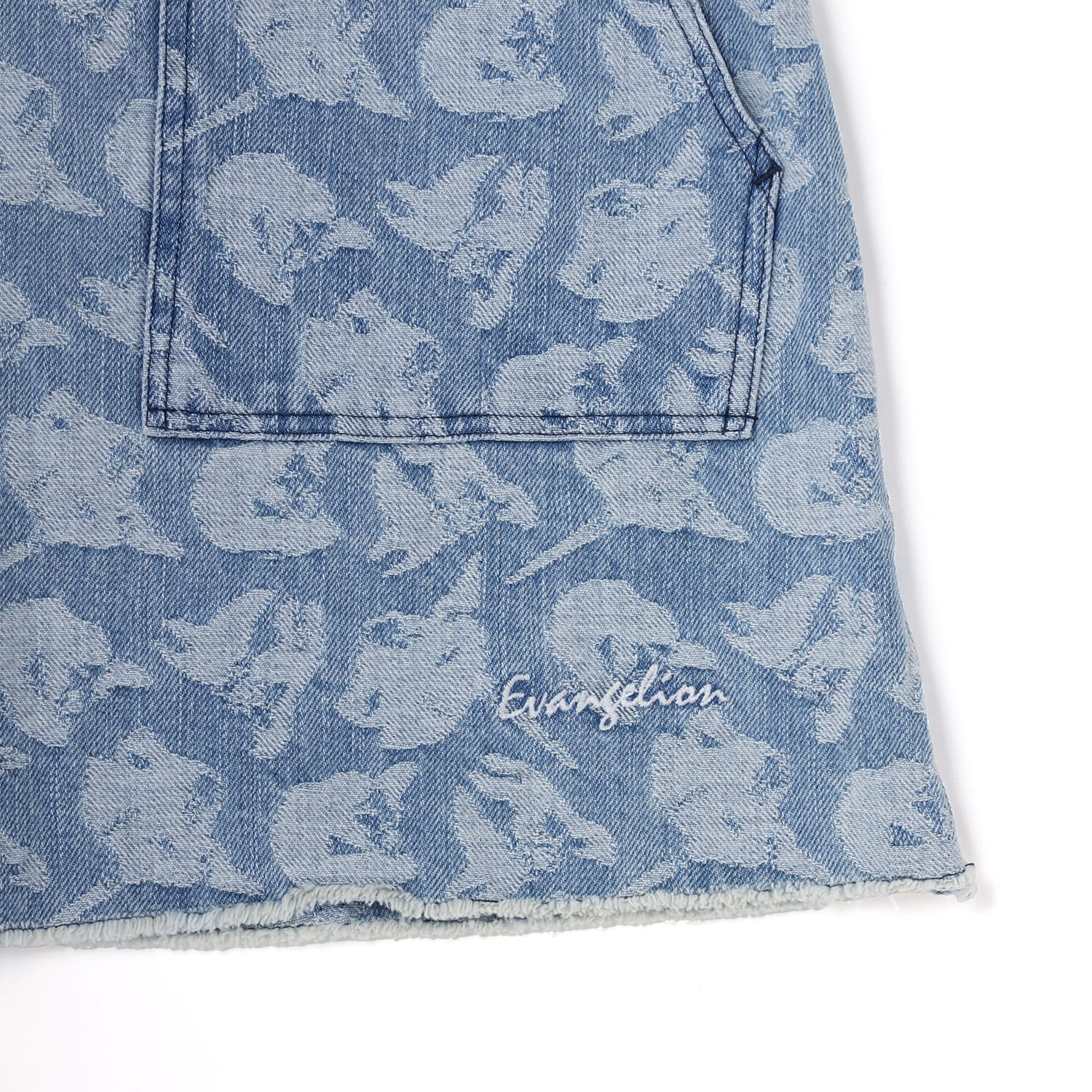 EVANGELION MONOGRAM JACQUARD DENIM SKIRT（BLUE）