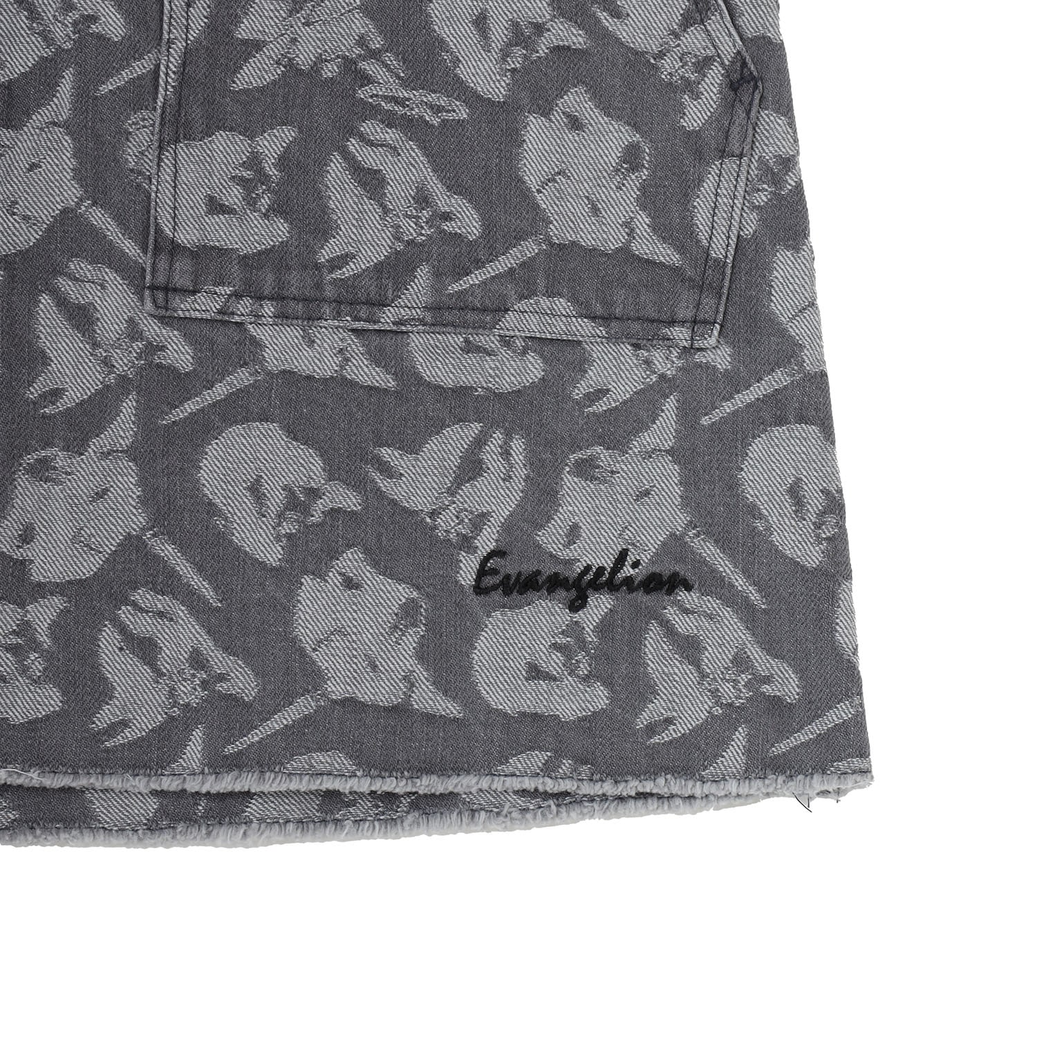 EVANGELION MONOGRAM JACQUARD DENIM SKIRT（BLACK）