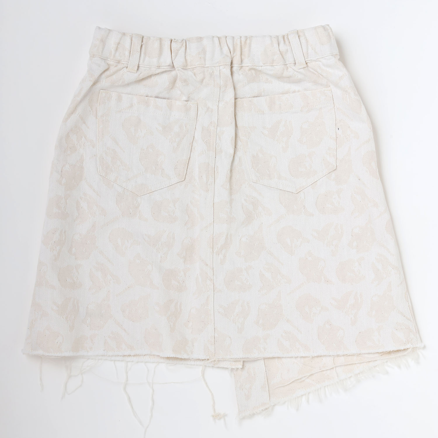 EVANGELION MONOGRAM JACQUARD DENIM SKIRT（WHITE）