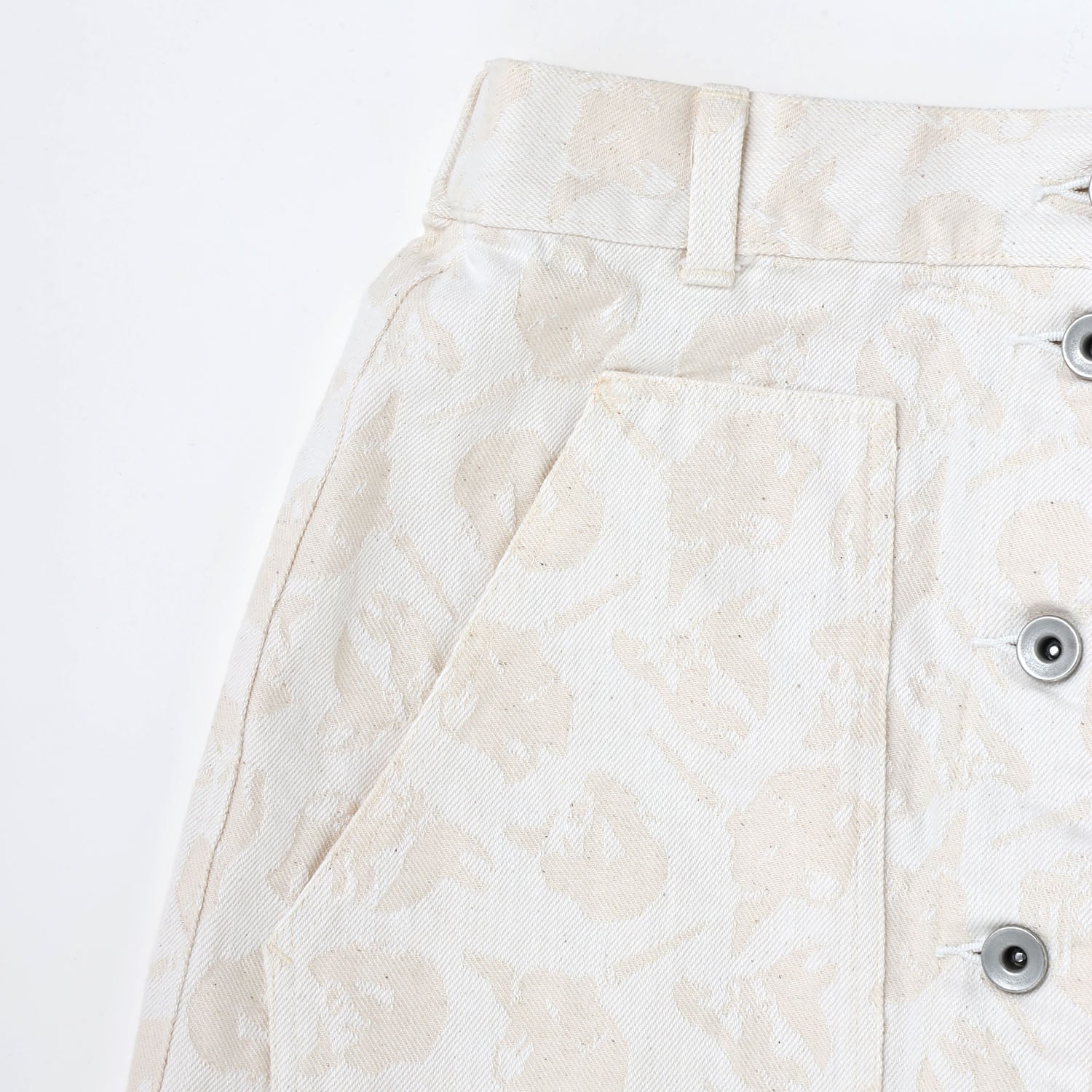 EVANGELION MONOGRAM JACQUARD DENIM SKIRT（WHITE）