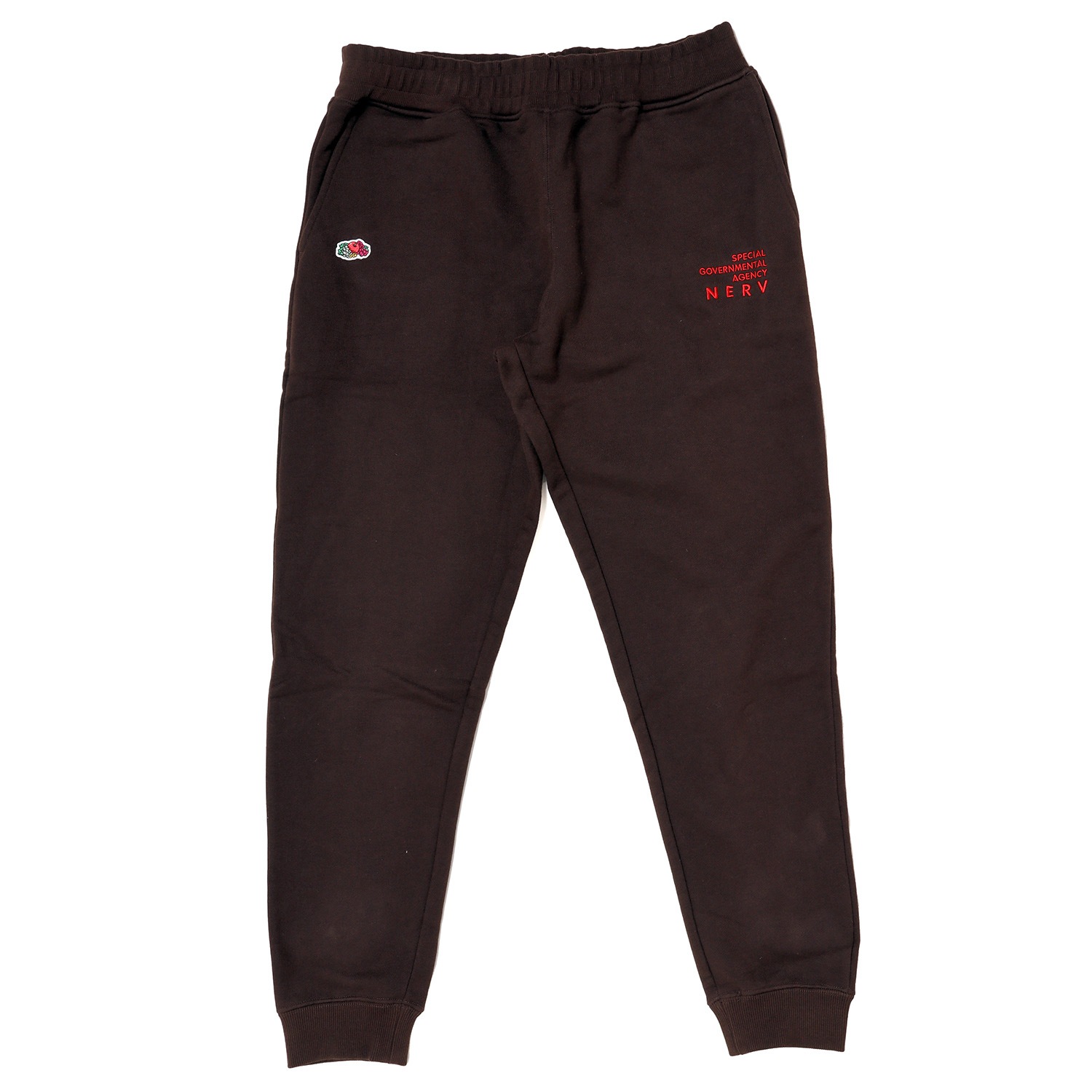 NERV Embroidery Jogger Sweat Pants by FRUIT OF THE LOOM (BROWN)