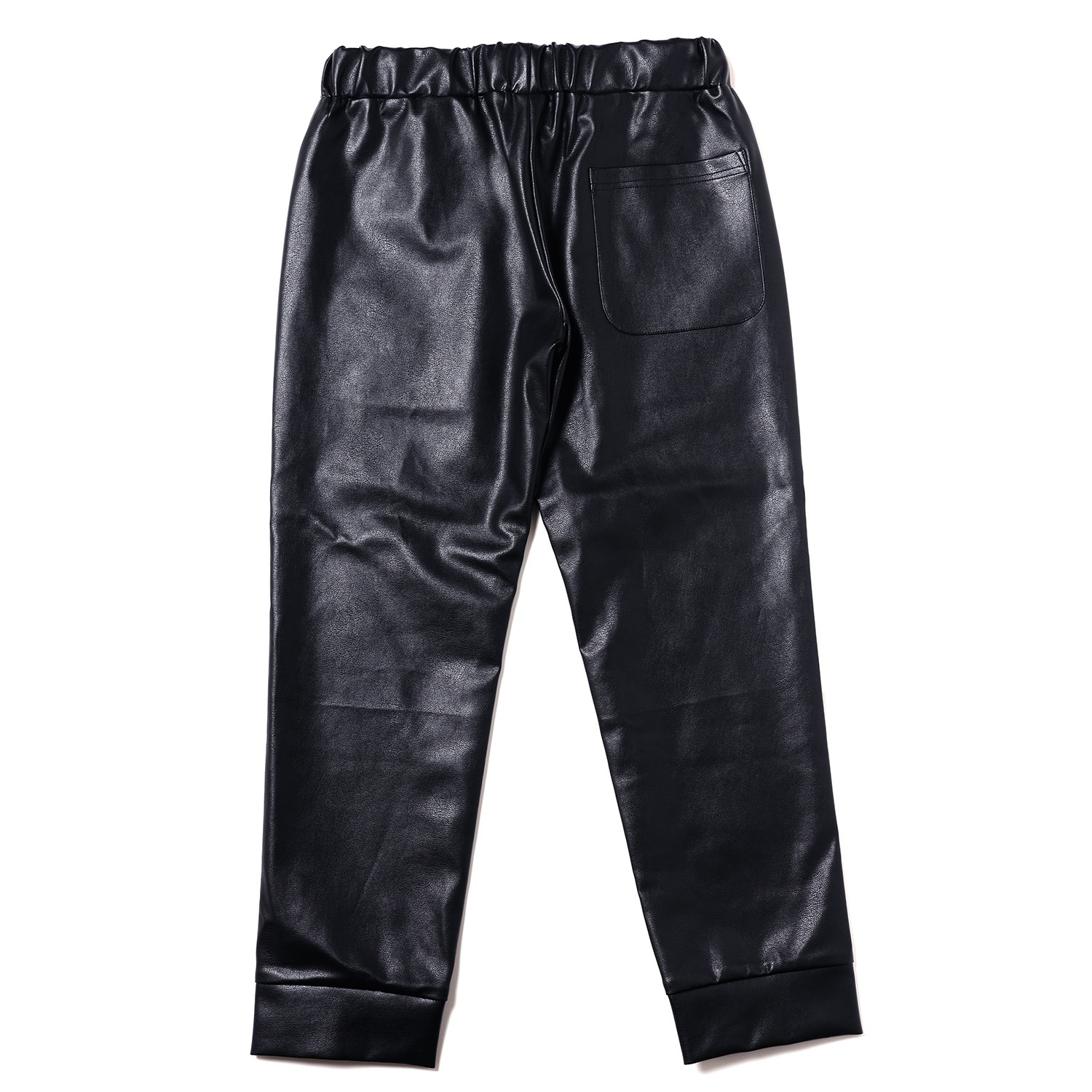 EVA-01 Flower Embroidery Vegan Leather Pants (BLACK)