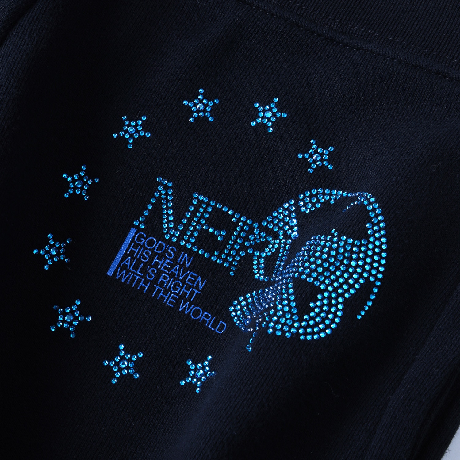 EURO NERV RHINESTONE SWEAT PANTS (BLACK)