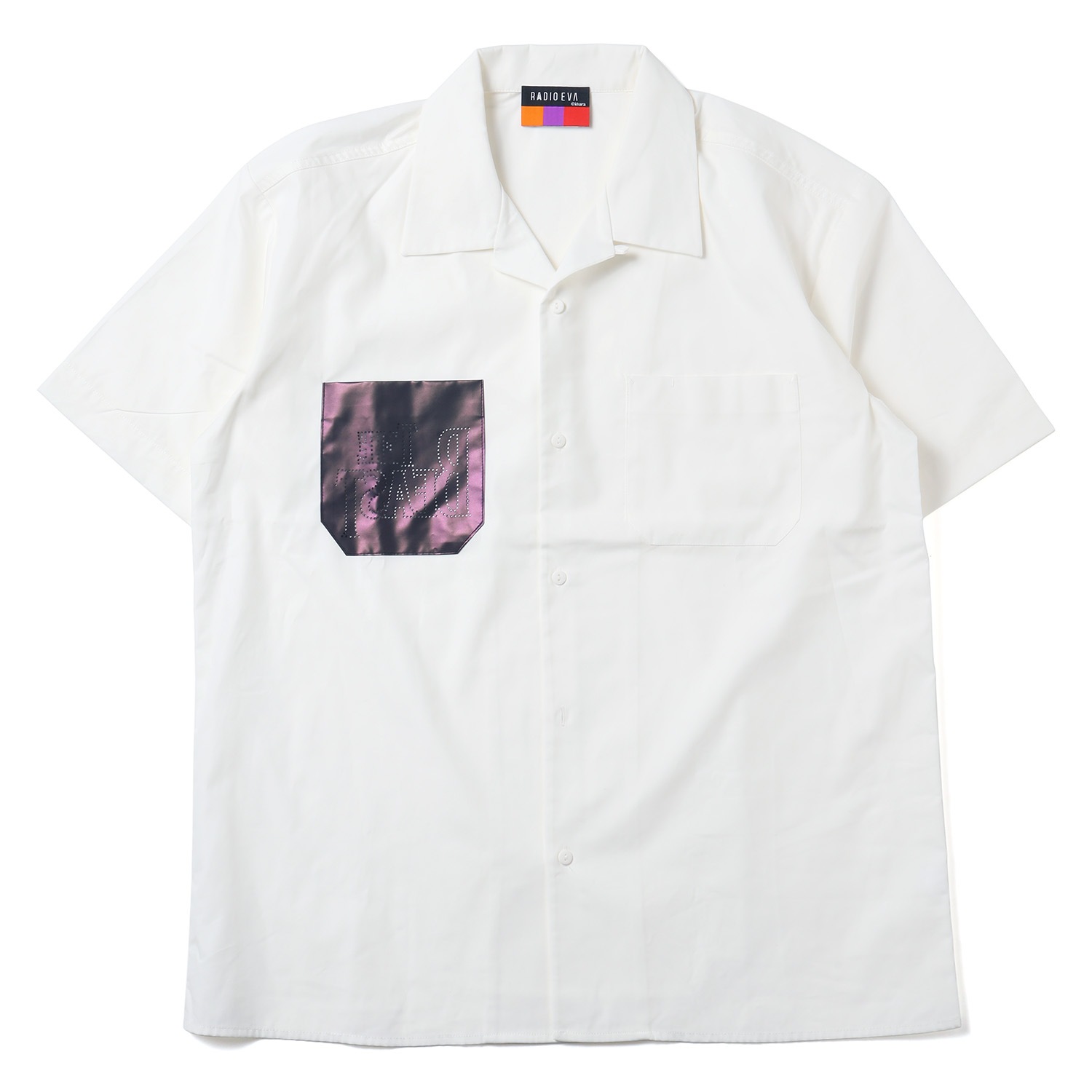 THE BEAST SHORT SLEEVE WORK SHIRT (WHITE(PURPLE))