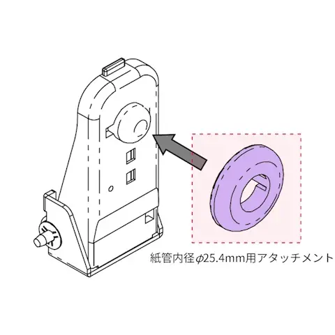 ペーパーサポート｜紙管内径25.4mm用アタッチメント（2個/組）｜日本プリメックスプリンターオプション