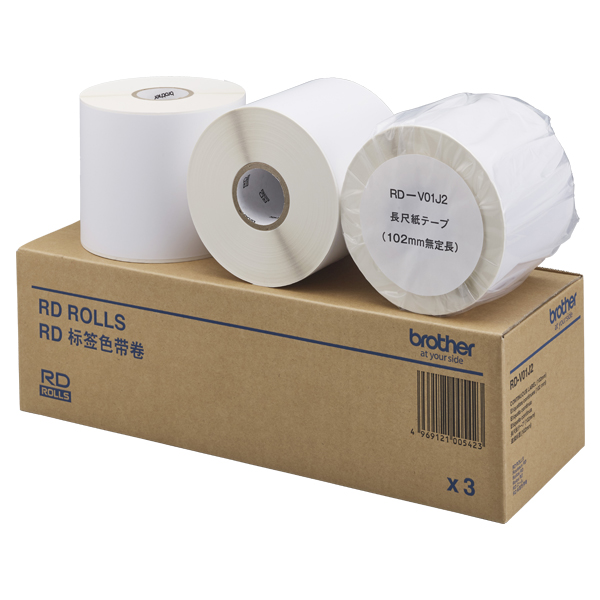 RD-V01J2|長尺紙テープ(3ロール入)|感熱紙 幅102㎜×無定長 RD-V01J2|長尺紙テープ(3ロール入)|感熱紙 幅102㎜×無定長