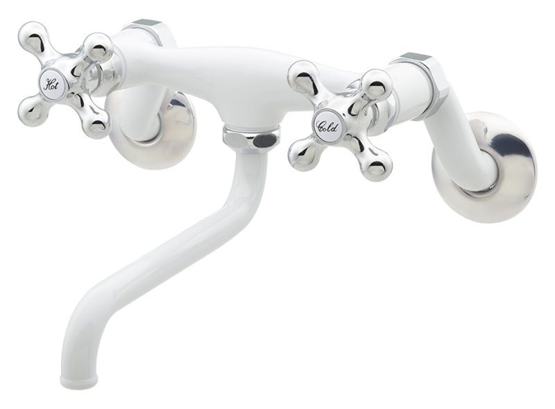 2ハンドル混合栓 (キッチン 洗面 ホワイト×シルバー)｜アトリエダダ