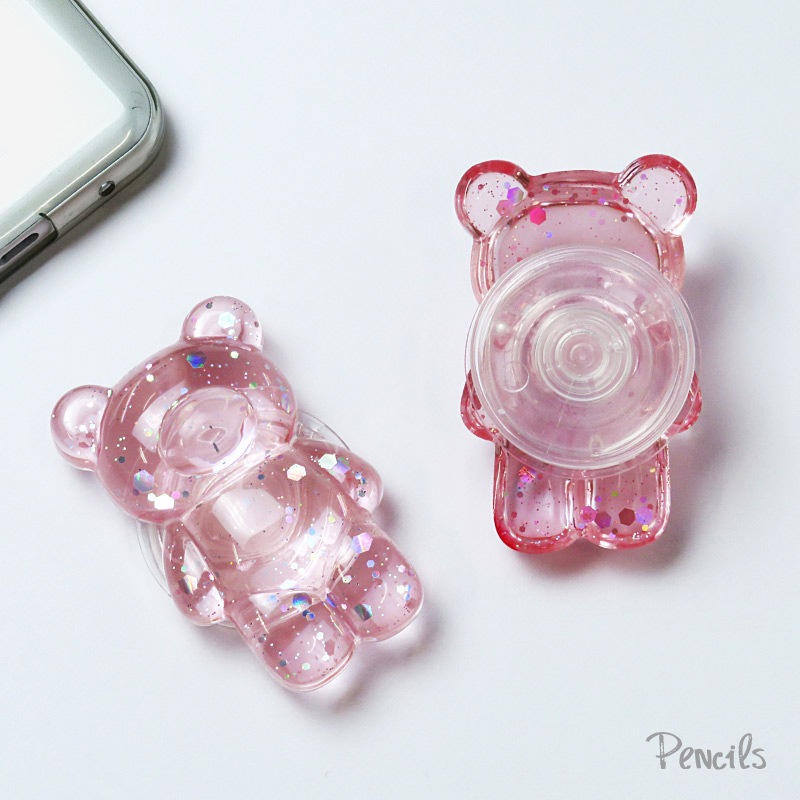 再入荷】くまのスマホグリップ〔ラメ ピンク〕 | 雑貨小物,PC