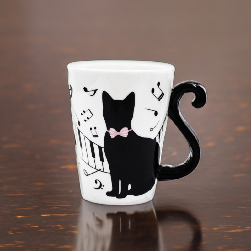 保護猫支援】ピアノ黒猫マグカップ 女の子（メス） | 保護猫支援グッズ