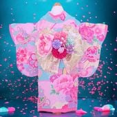 エメラルド結花-yuika-ペットの着物・犬の着物（帯電防止裏地）洗える着物