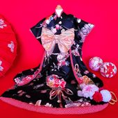 ペットの着物犬の着物京雅kyomiyabi一シルク大振袖（ブラック）