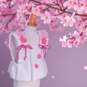 ペットの着物犬服の着物ー被布コート花梨ホワイト