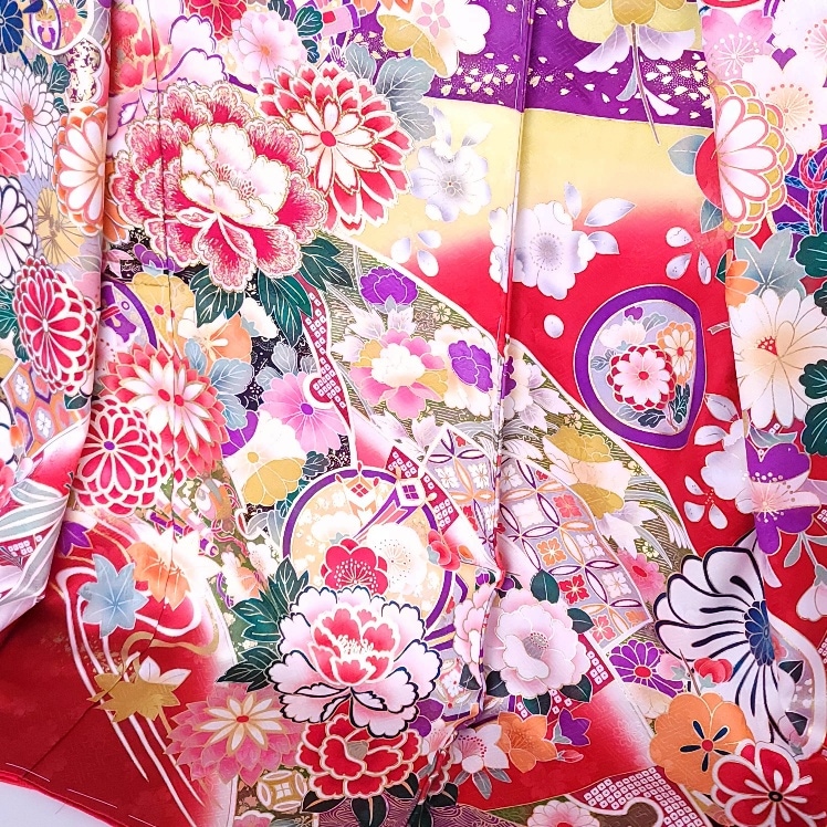 オンリーワンお引きずり大振袖紅霞の雅（型染め京友禅） | お引きずり