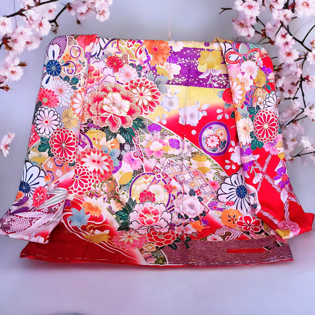 オンリーワンお引きずり大振袖紅霞の雅（型染め京友禅） | お引きずり